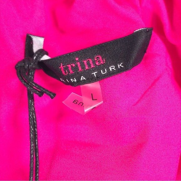 NWT TRINA TURK‎ San Onofre Off-Shoulder Chiffon Flutter Sleeve Maxi Dress LARGE - Picture 4 of 10